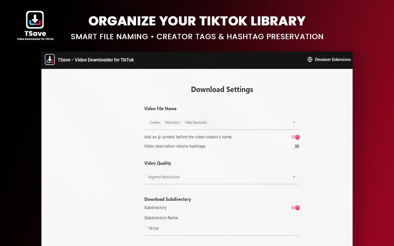 TikTok Downloader Extension